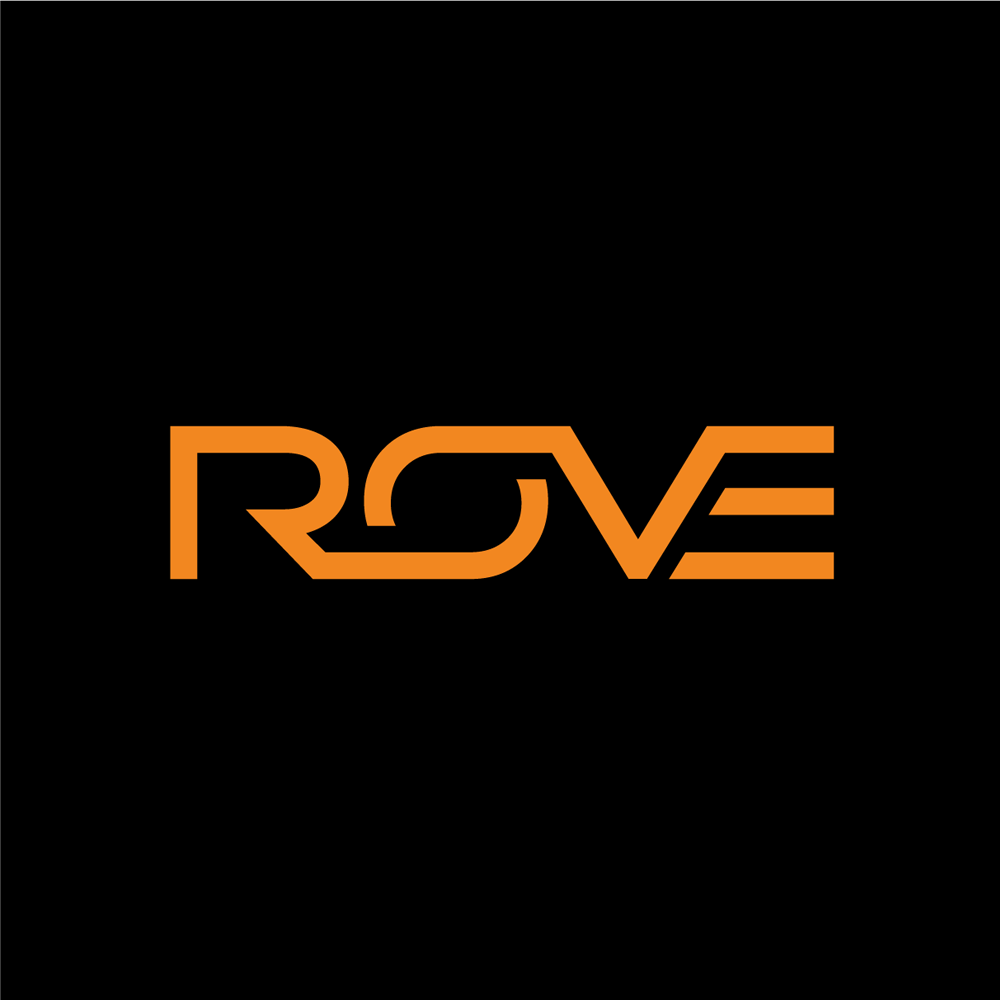 ROVE logo in bold orange lettering on a black background.