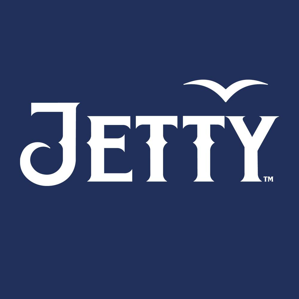Jetty Extracts logo with white text and a flying seagull icon above, on a navy-blue background.