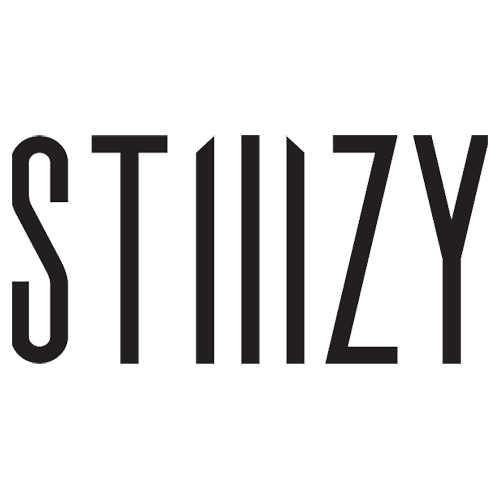 STIIIZY logo in bold black letters with stylized vertical lines in the center.